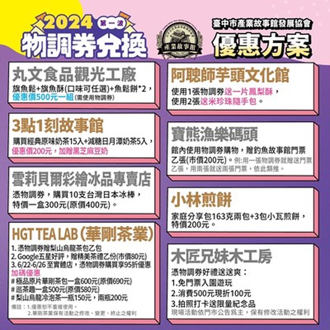 台中市物調券6/22台中產業故事館全面開發!館舍祭優惠 遊台中最好康