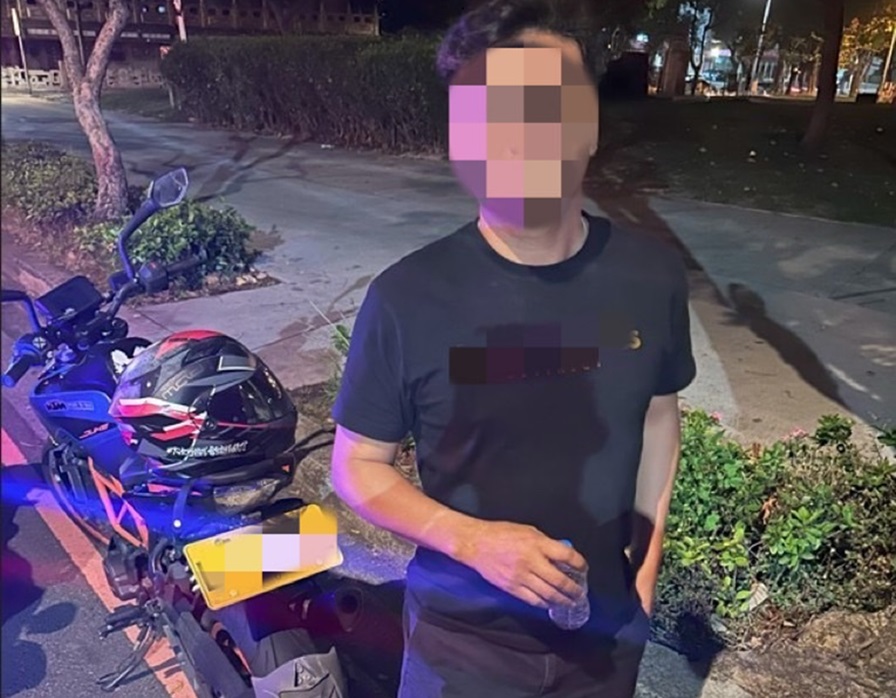 ▲圖說:大馬男酒後試騎酒吧老闆重機上路遭查獲,車輛也慘遭扣牌兩年不得行駛 (圖/台中市政府提供)