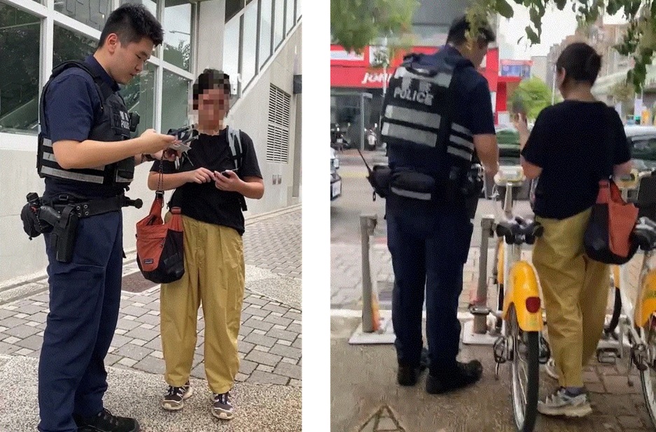 ▲圖說:員警即時教學,協助法籍女綁定信用卡,成功解鎖U-bike微笑單車 (圖/台中市政府提供)