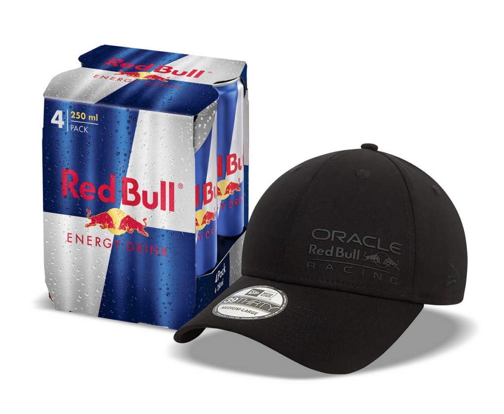 7月10日前並登錄發票後,依據指示完成Red Bull線上極速換胎挑戰、每週排名前3名消費者將獲得Red Bull Racing 限定棒球帽1頂與Red Bull 能量飲料獨家好禮。(Red Bull 提供)