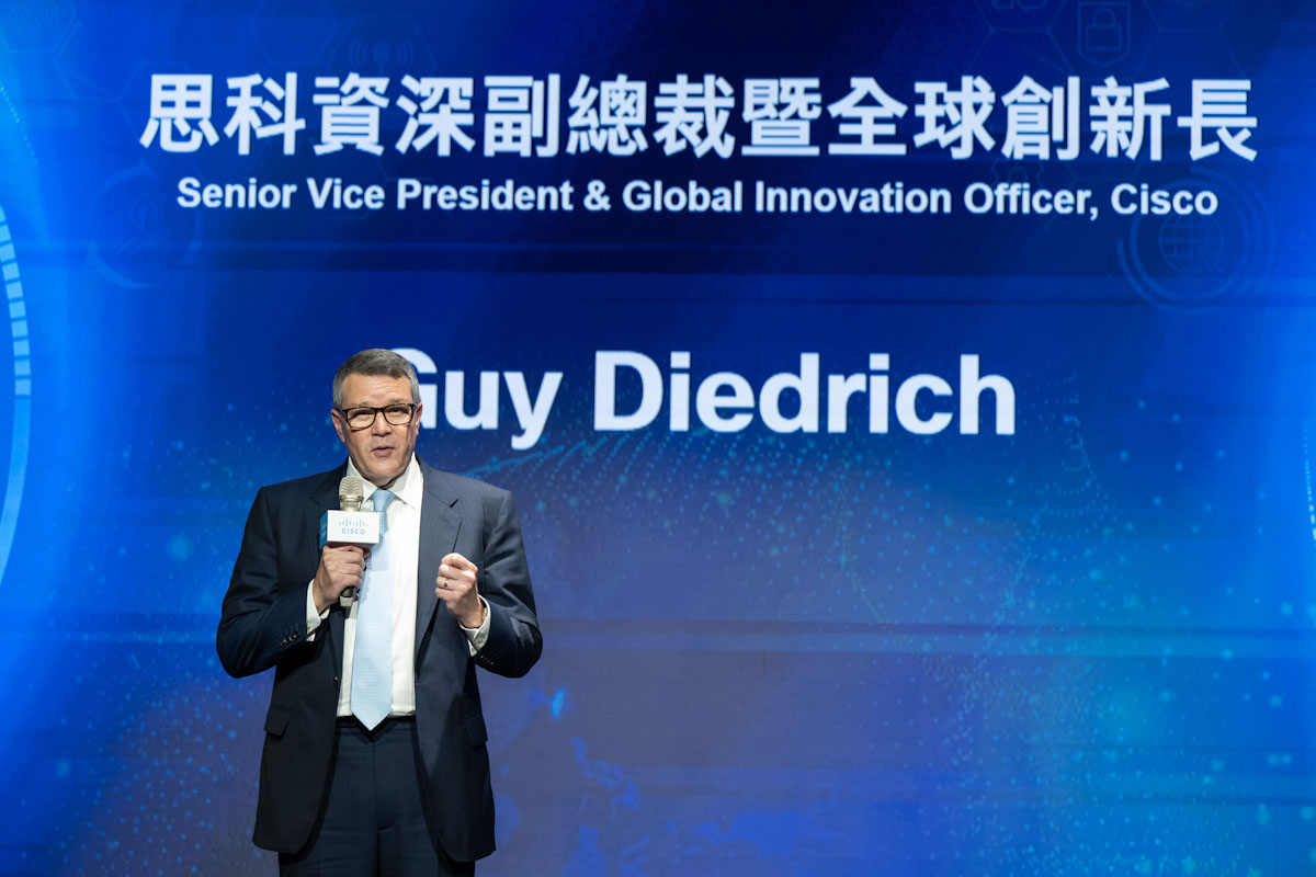思科資深副總裁暨全球創新長Guy Diedrich表示,思科透過全球資源支持台灣成為頂尖科技市場,確保台灣引領數位創新