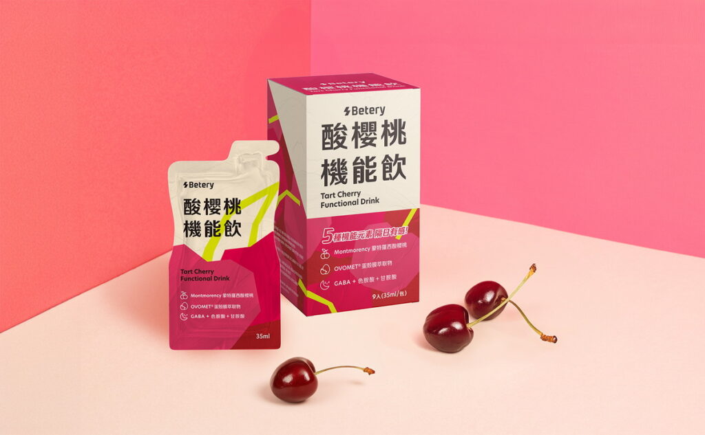 Betery酸櫻桃機能飲結合五種機能元素,幫助調節生理機能。