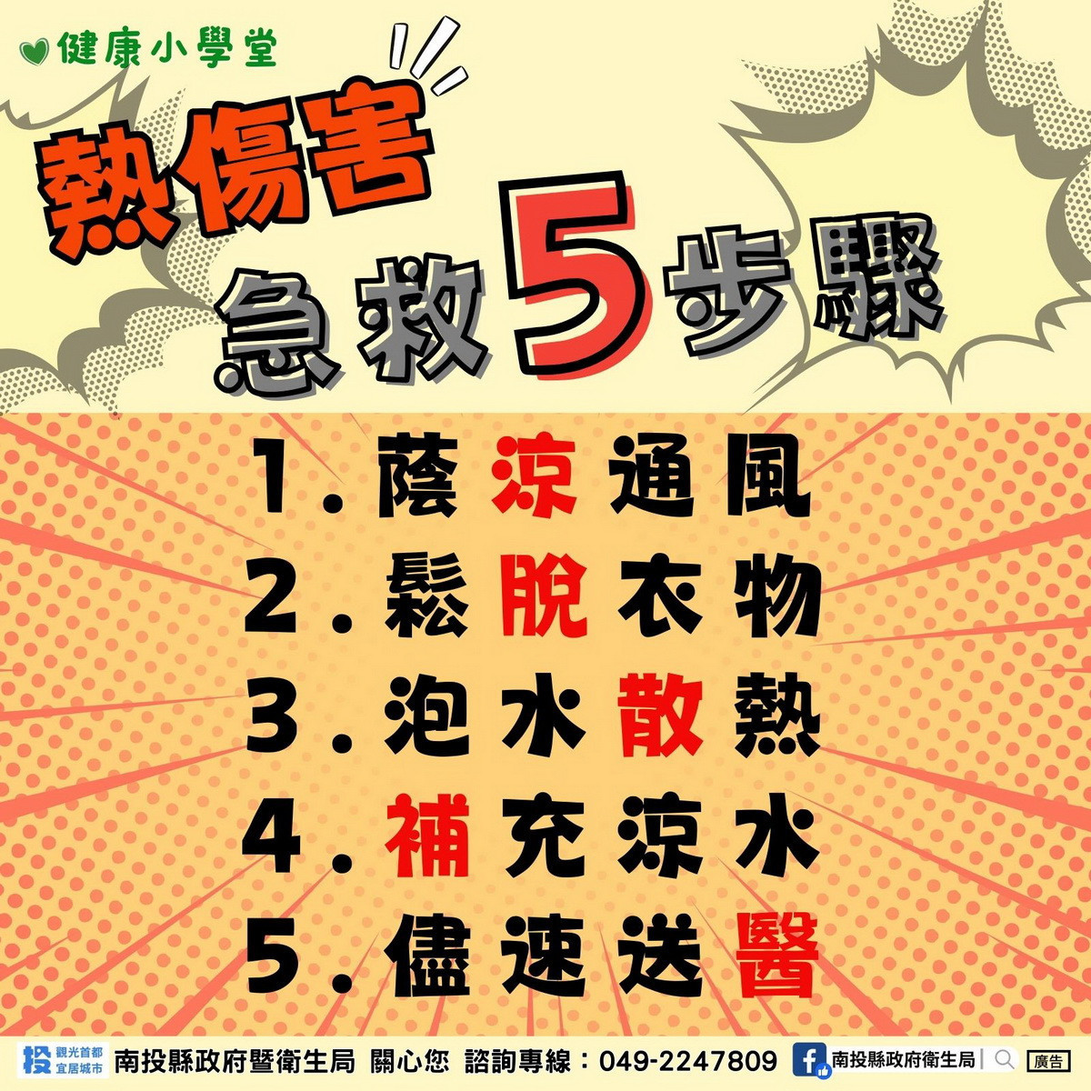 急救5步驟。(衛生局提供)