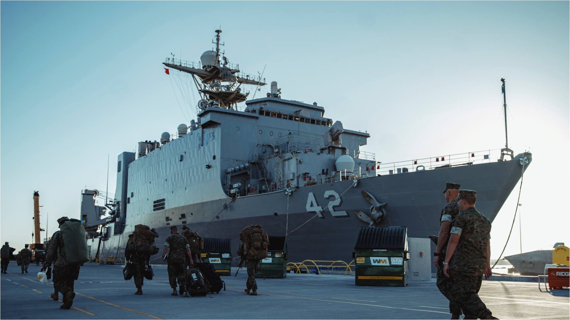 日耳曼城號船塢登陸艦(USS Germantown (LSD-42))目前停泊在聖地牙哥海軍基地,將參與「環太平洋軍演」。翻攝RIMPAC臉書