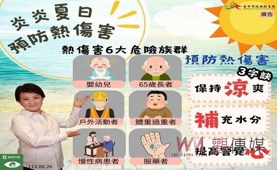 未來一周高溫恐達35°C 中市衛生局提供3招預防熱傷害