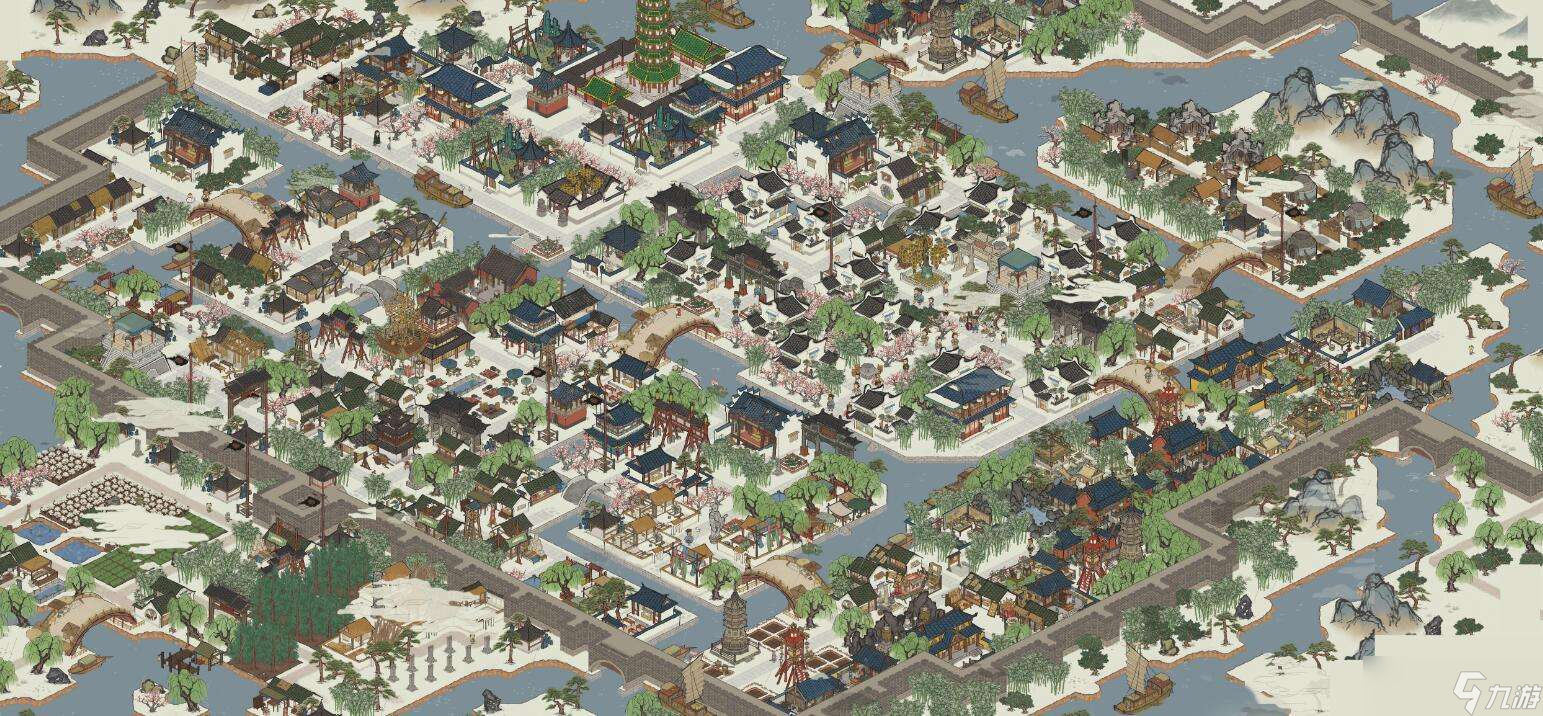 大陸網遊也受到大眾歡迎,如解構蘇州城市的「江南百景圖」擁有眾多玩家。圖/取自九遊