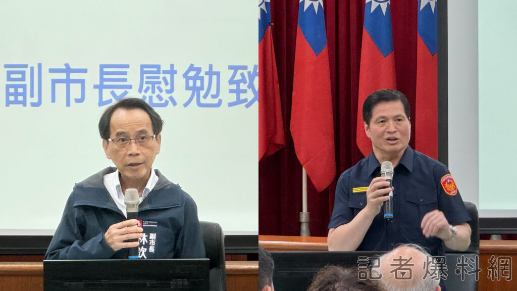 ▲高市副市長林欽榮（左）、警局長林炎田（右）至新興分局慰問稽查小組。（圖／記者金東天攝）