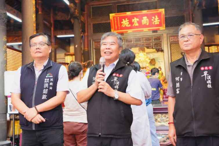 ▲樂成宮董事長何敏誠致詞。（記者廖妙茜翻攝）