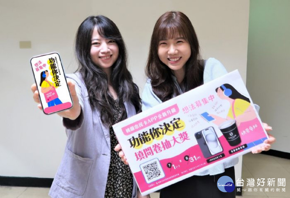 桃園市政府舉辦「桃園市民卡APP全新升級 功能你決定」問卷抽獎活動。