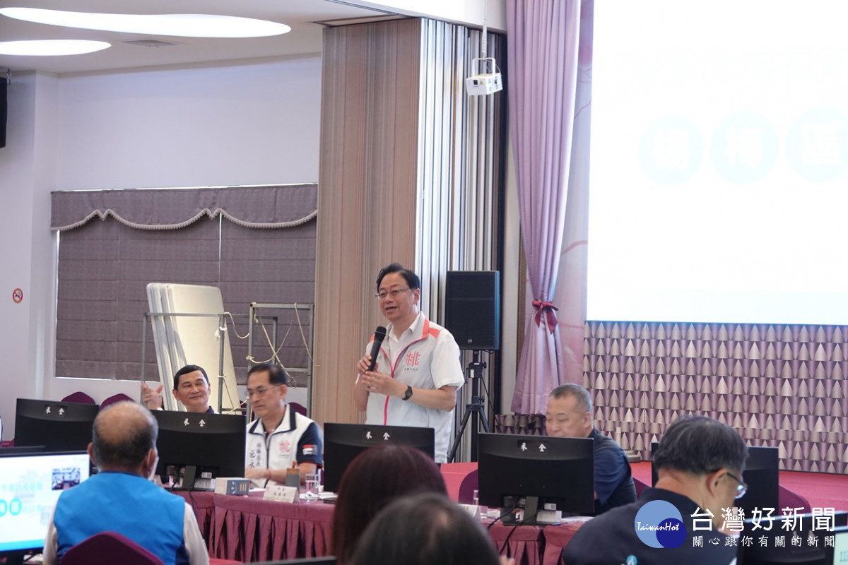 桃園市長張善政率領市府團隊前往楊梅區，出席「113年桃園市市長訪視基層楊梅區座談會」。