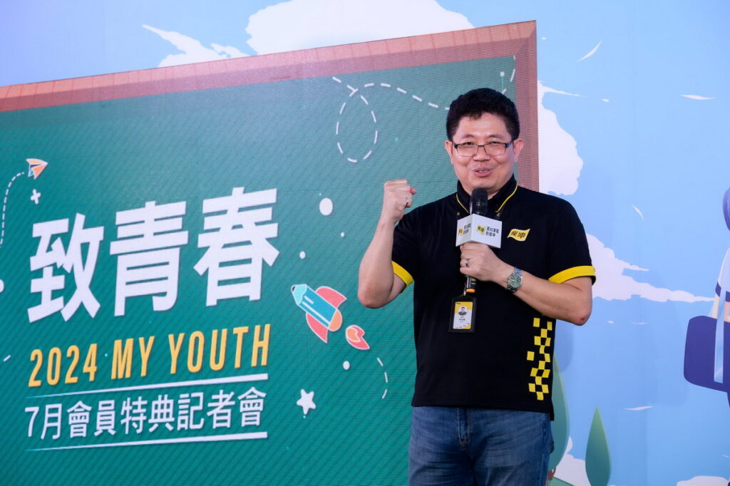 燦坤董事長林技典出席7月會員特典記者會。(燦坤提供)