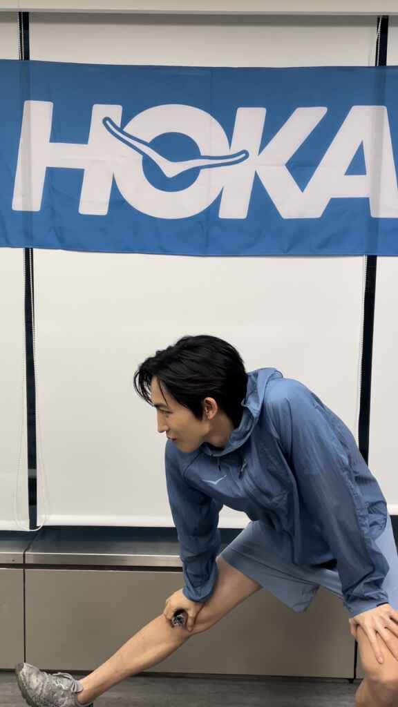 ▲黃宏軒熱身（楊小雯拍攝）
