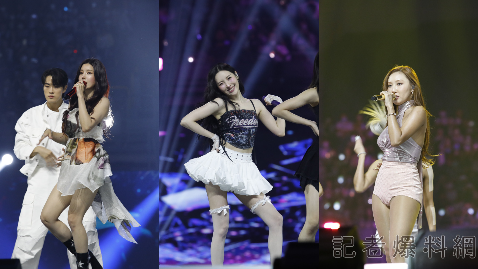 ▲《K-MEGA CONCERT in Kaohsiung》今(13)日晚間登場,權恩妃(左)、宣美(中)、華莎(右)等人輪番登台。(圖/JULIUS / TOBESOFT提供)