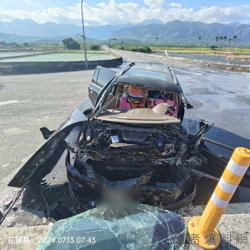 ▲花蓮玉里男竊車酒駕自撞（圖／記者王俊勝 翻攝）