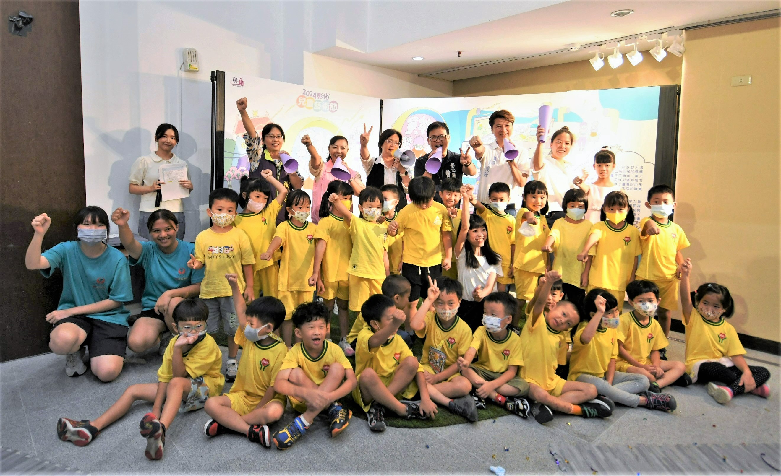 ▲2024彰化兒童藝術節首波推出聲音特展，把展區化身為縮小版的員林「聲景地圖」，讓小朋友可以聽得到、摸得到、玩得到。（記者張溎壕攝）