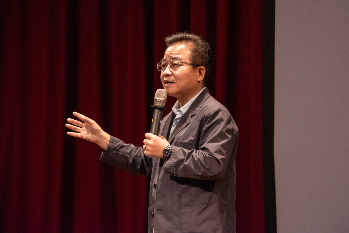 南投縣文化局林榮森局長致詞。(社團法人中華翰維文化推廣協會提供)