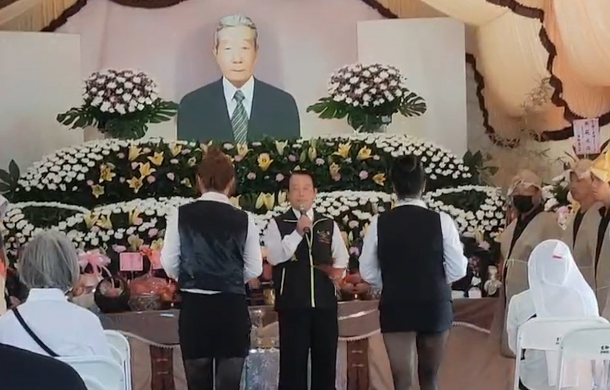 嘉義工程界聞人「十一哥」蔡金磚今天在嘉義市立殯儀館舉行告別式/陳致愷翻攝