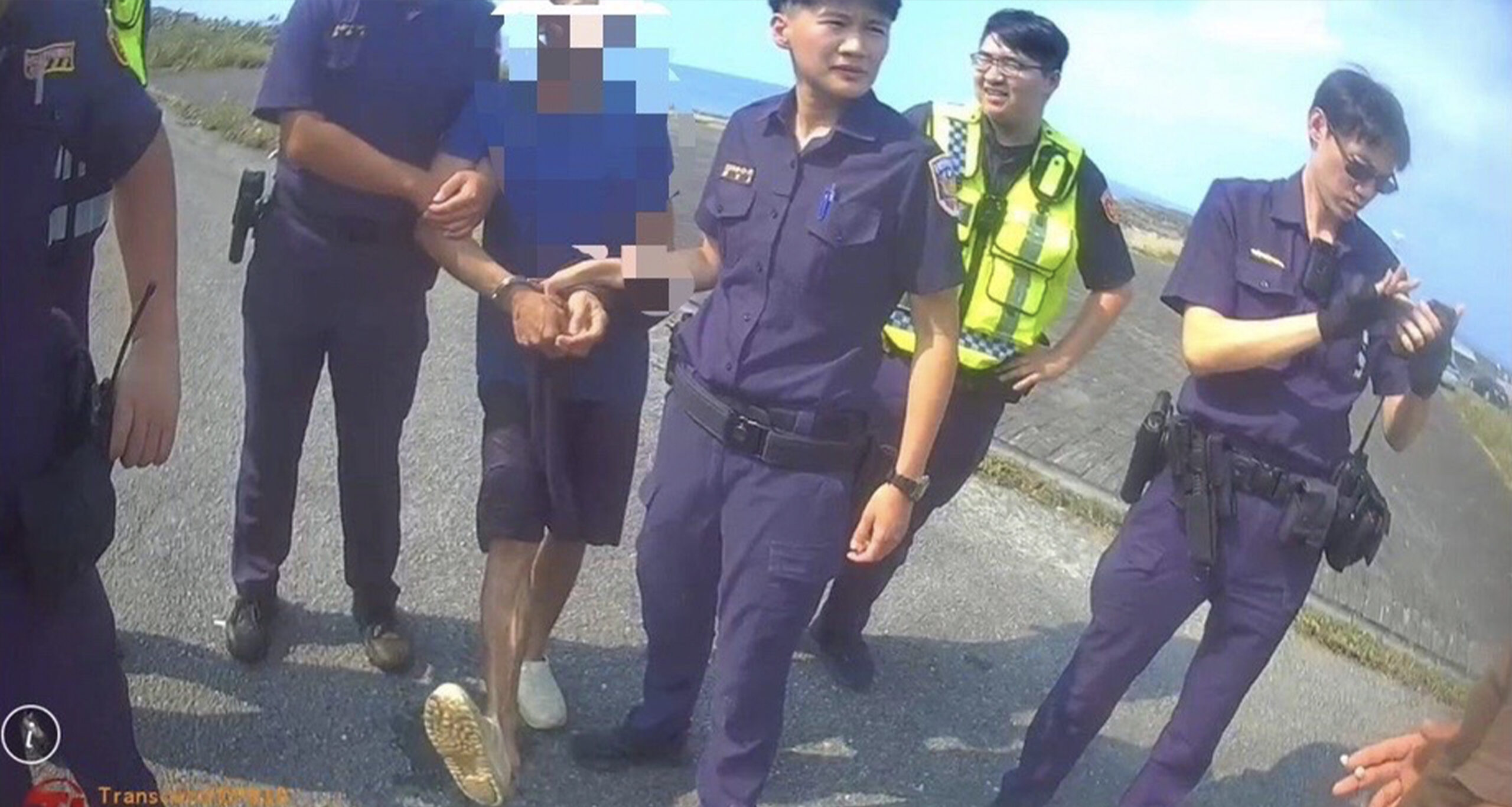 警逮逃跑移工。翻攝畫面