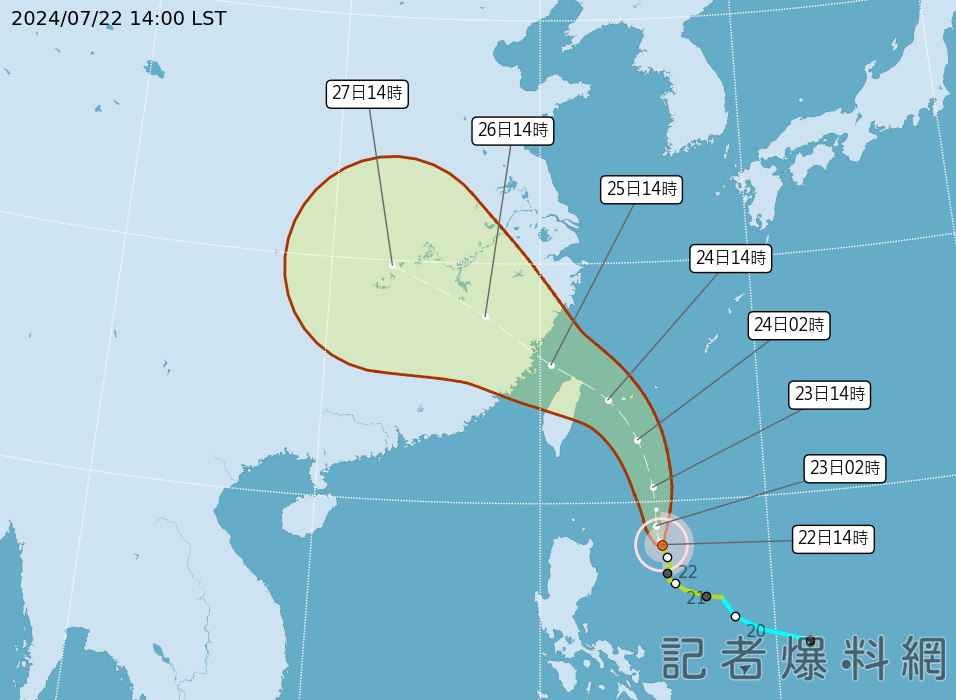 ▲凱米颱風最新路徑。(圖/中央氣象署)