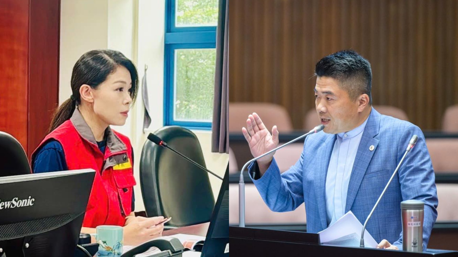 新竹市長高虹安(左圖)、立委顏寬恒的貪污案件被颱風攪局,同步延至周五宣判。翻攝臉書