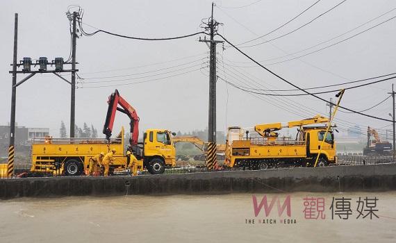 強颱凱米重創雲林 台電持續搶修加速復電