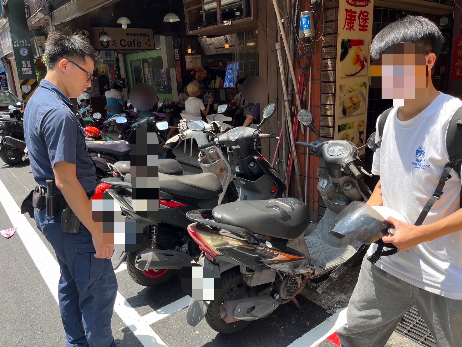 警方尋獲民眾機車。(記者薛秀蓮翻攝)