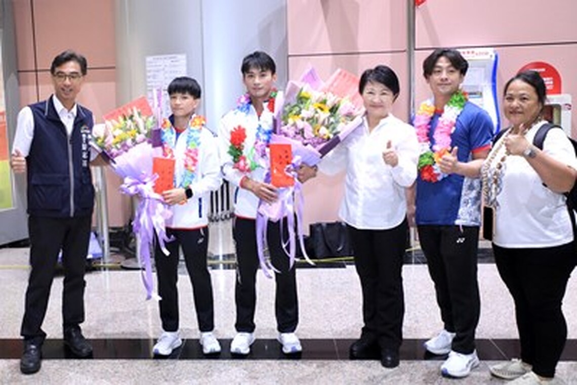 台中奧運戰士歸來!楊勇緯、林真豪返抵國門 盧秀燕市長親自接機:感謝為國奮戰