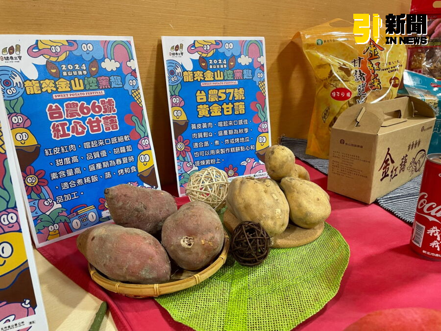 /金山農友出產的臺農66號紅心甘藷及57號黃心甘藷,都是甘藷中的極品。(記者陳志仁攝,2024.08.07)