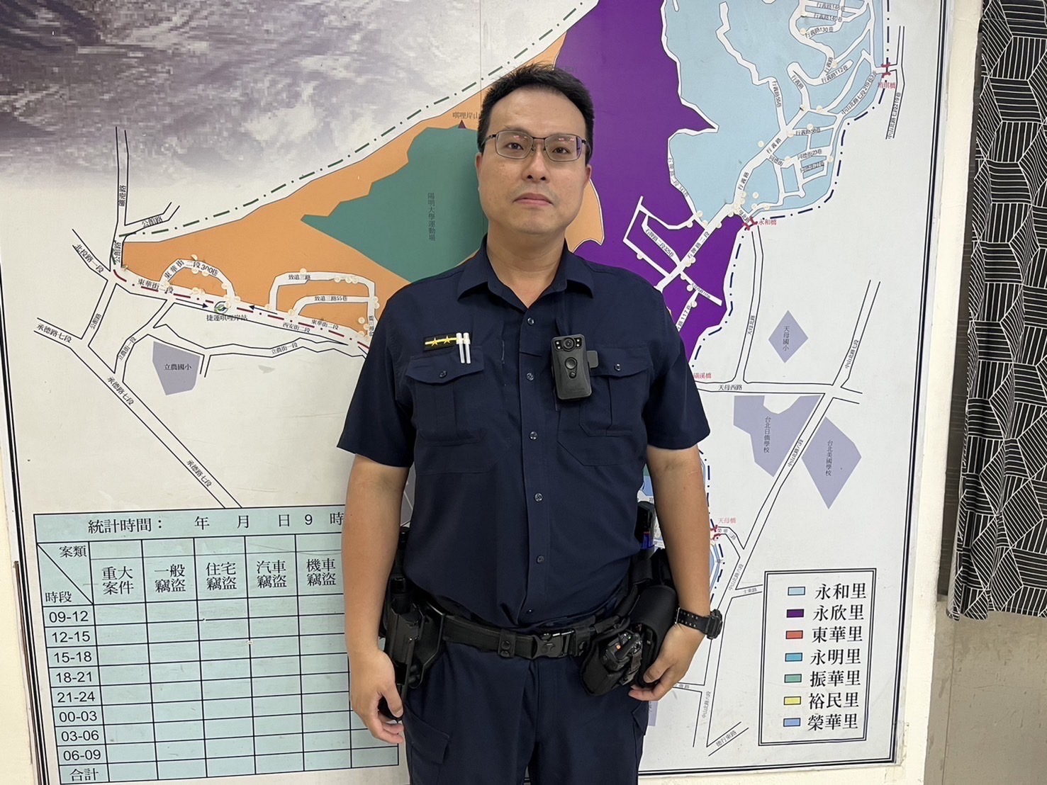 北投分局永明派出所警員黃國禎。(記者薛秀蓮翻攝)