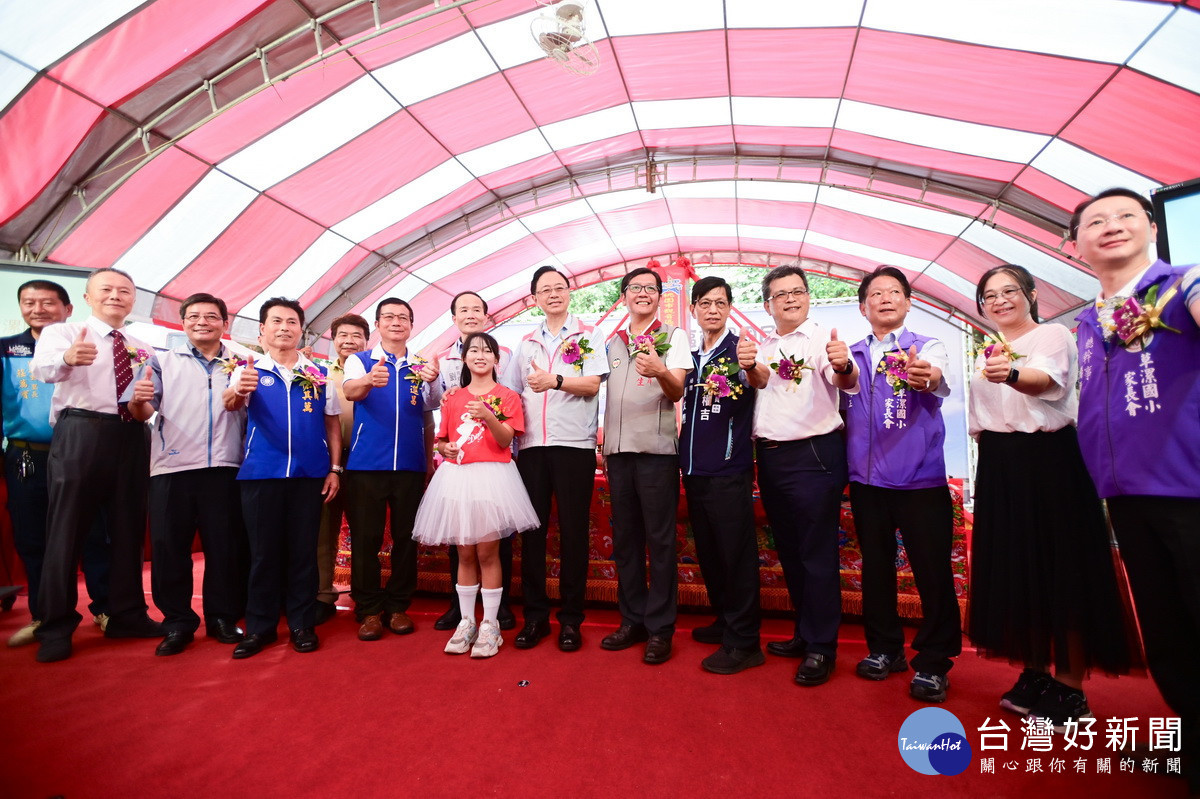 桃園市長張善政出席草漯國小增建校舍工程動工典禮。<br /><br />