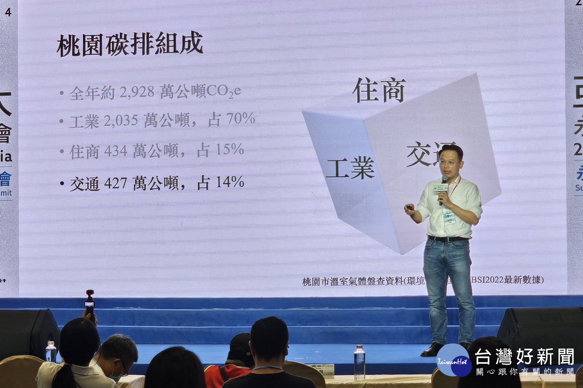 桃園市副市長蘇俊賓出席「2024亞太永續博覽會」,分享桃園淨零全局觀 。<br /><br />