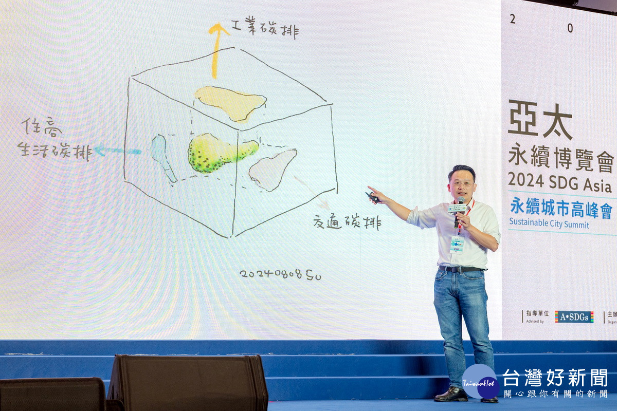 桃園市副市長蘇俊賓出席「2024亞太永續博覽會」,分享桃園淨零全局觀 。<br /><br />
