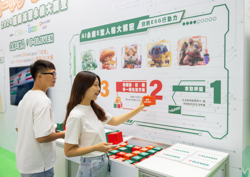 展區首次引進「AI永續E型人」的互動體驗,讓大家實測自己的永續指數
