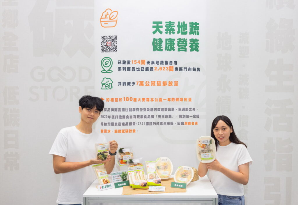 7-ELEVEN開發健康飲食並呼應低碳共好國際餐飲潮流,首創「天素地蔬」蔬素食品牌架構貼近消費者的蔬食友好門市、打造便利蔬適圈!