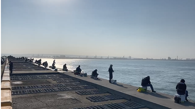 ▲圖、臺中港北防波堤釣魚盛況（港務公司供）