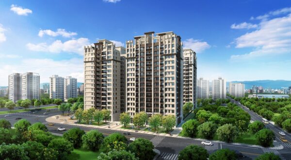 位在新站特區的指標建案「勝麗交響曲」,住宅與店面都獲得買方看好。(圖/勝麗交響曲提供)