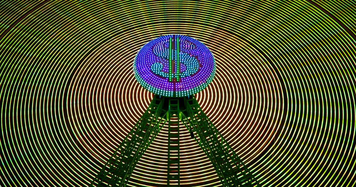 1200 Abstract Neon Light Waves Wonder Wheel