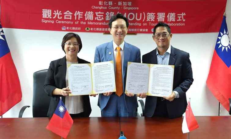 ▲彰化縣長王惠美率團攜手業者赴新加坡，共同推廣彰化觀光，並與當地旅行業領導簽署合作備忘錄，期望透過魅力遊程吸引更多國際旅客，創造觀光產業新突破。 （彰化縣政府提供）