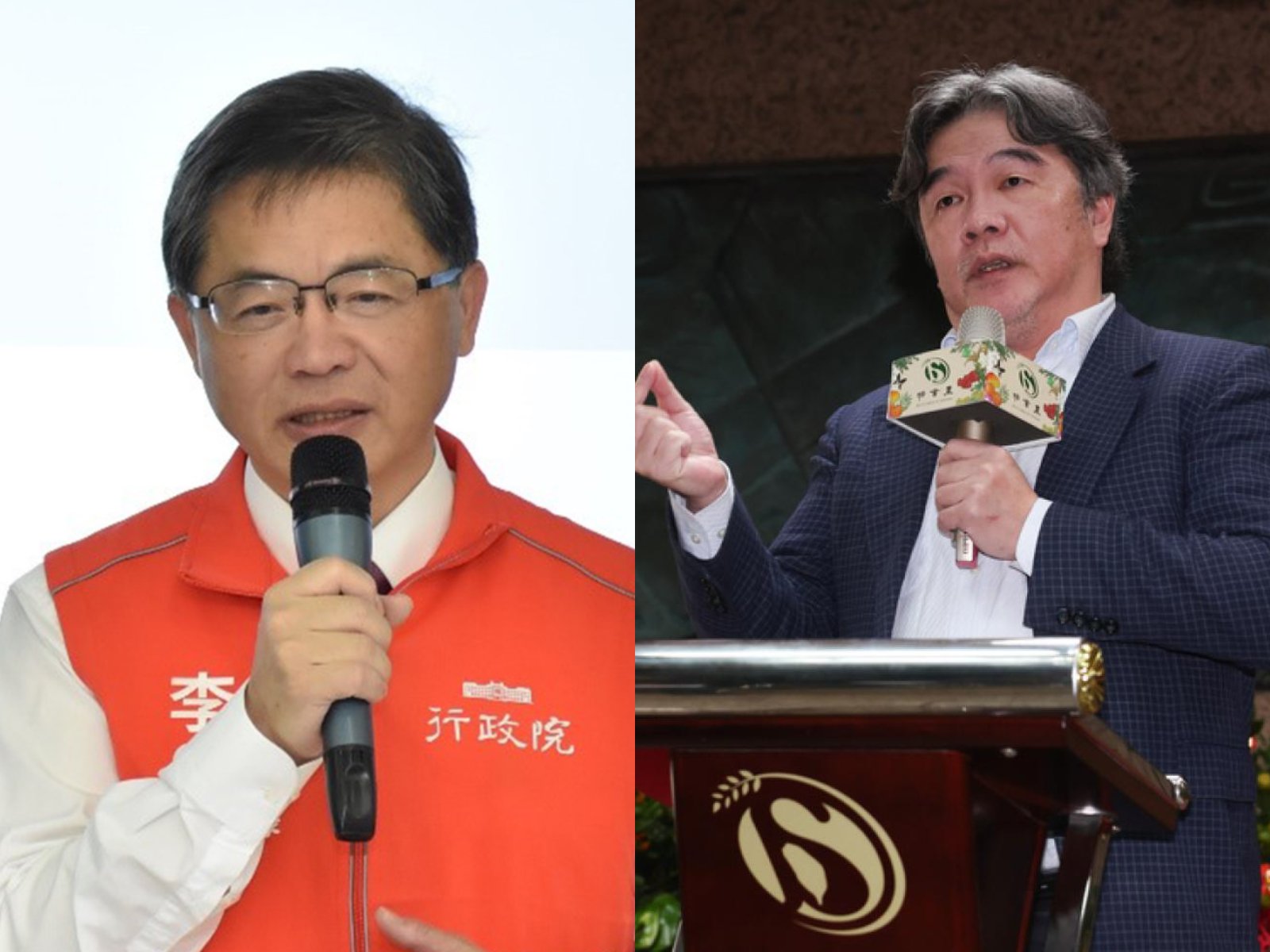 交通部長李孟諺(左)因小三風波請辭,但衛福部前次長王必勝(右)同樣陷婚外情卻升官,讓媒體人黃揚明「蔡規賴不隨」。翻攝交通部臉書、中央社資照