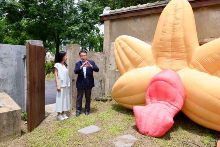 ▲在台灣國際蘭展中大出風頭的吉祥物Orchidsaur也特別到現場支持台灣文博會，喜愛Orchidsaur的大小朋友千萬不要錯過。（台南市政府提供）
