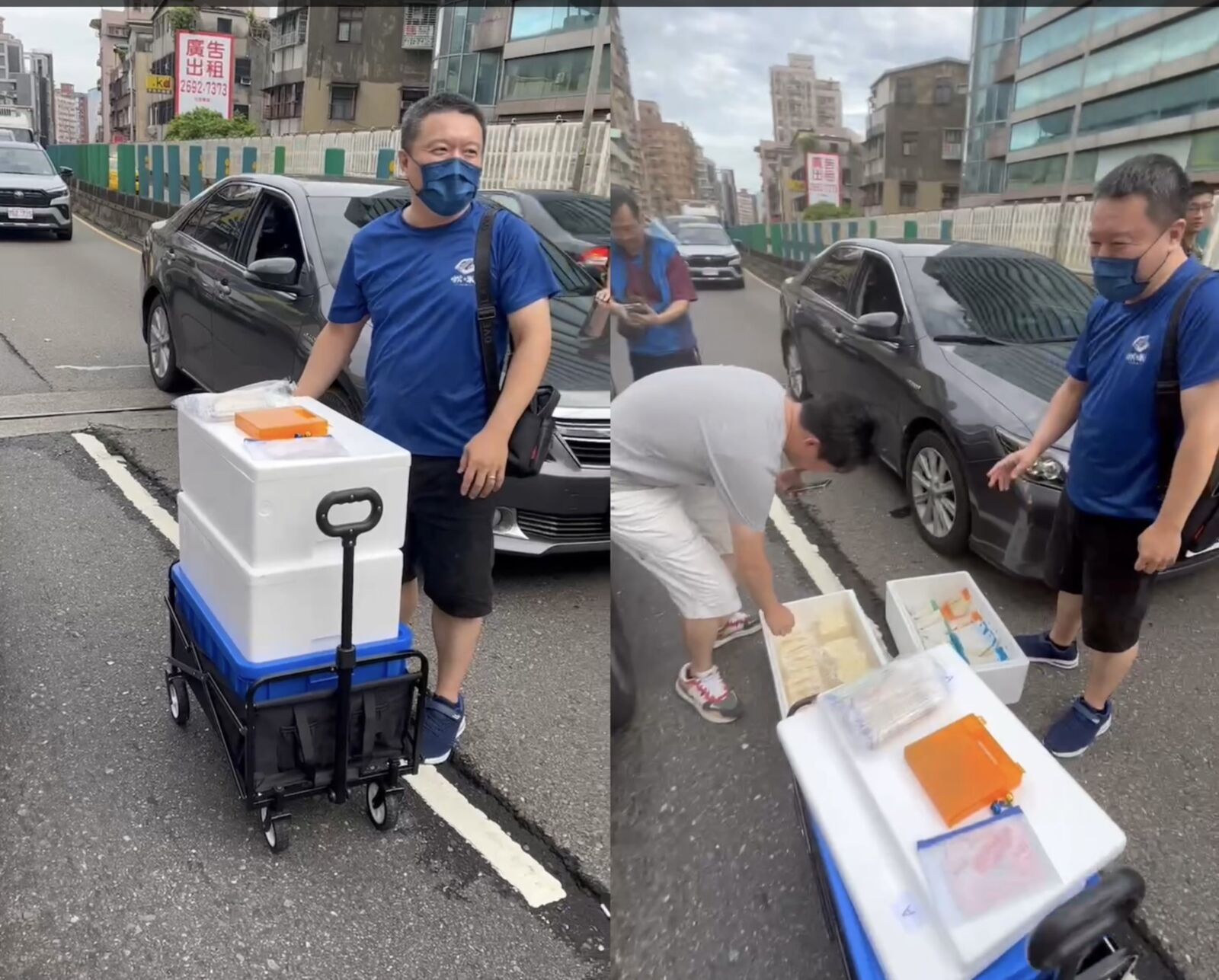 聯結車鋼樑脫落忠孝橋回堵大塞 他送早餐來不及直接現場賣 216 聯結車鋼樑脫落忠孝橋回堵大塞 他送早餐來不及直接現場賣 215