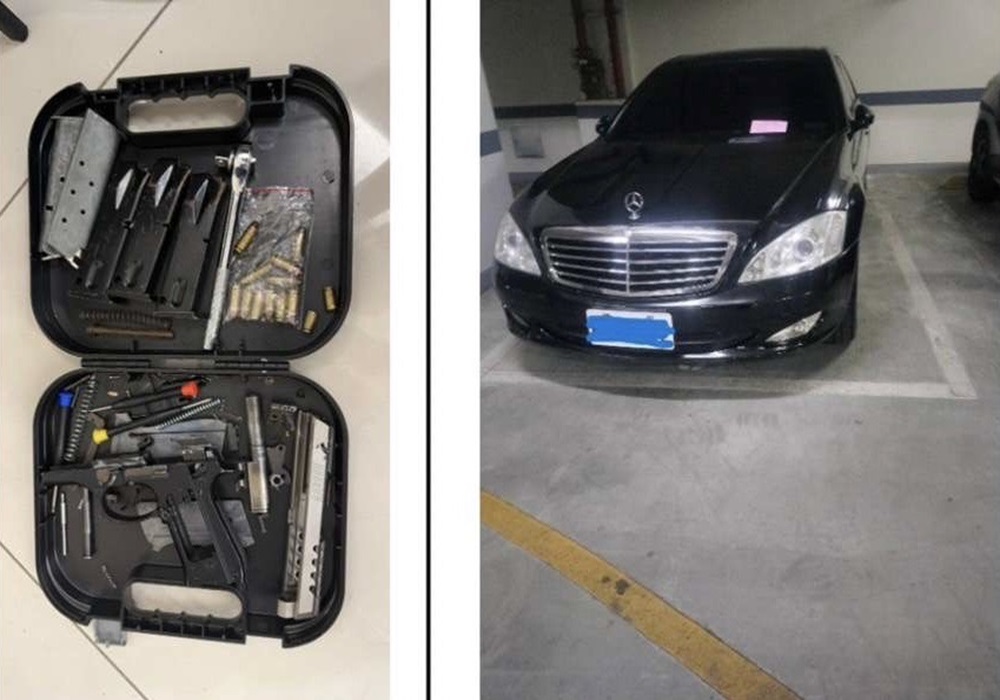 賓士懸掛不同假車牌 國道警槓上開花緝獲槍毒 210 248240820a02