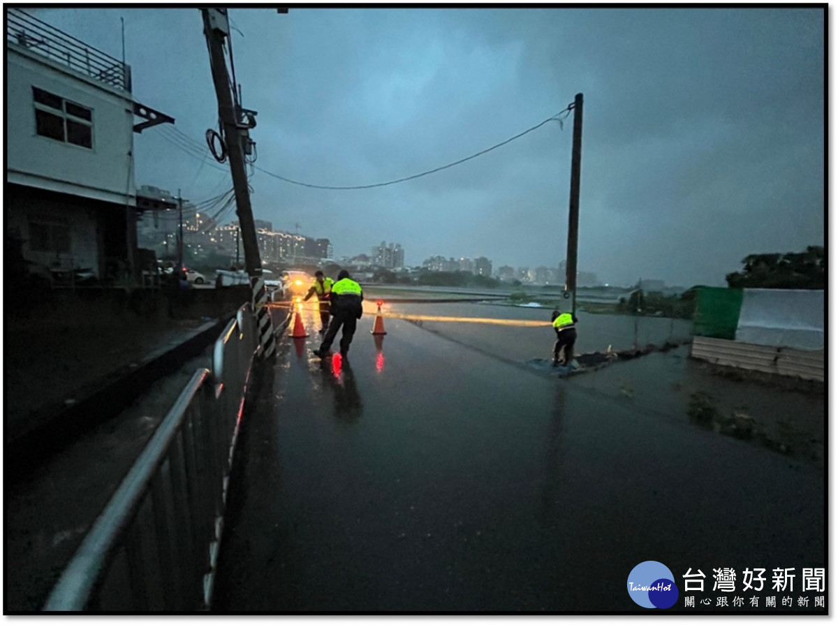 凱米颱風積淹水警訊後進行交維管制