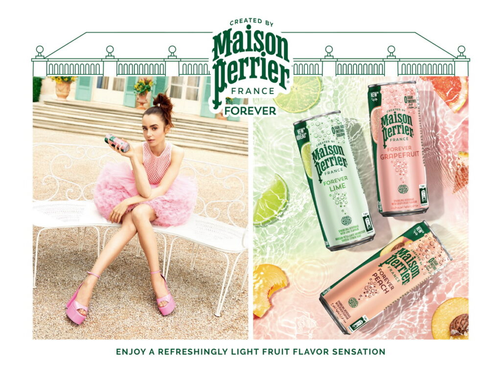 沛綠雅Maison Perrier品牌大使莉莉柯林斯Lily Collins美麗時尚外型深植人心