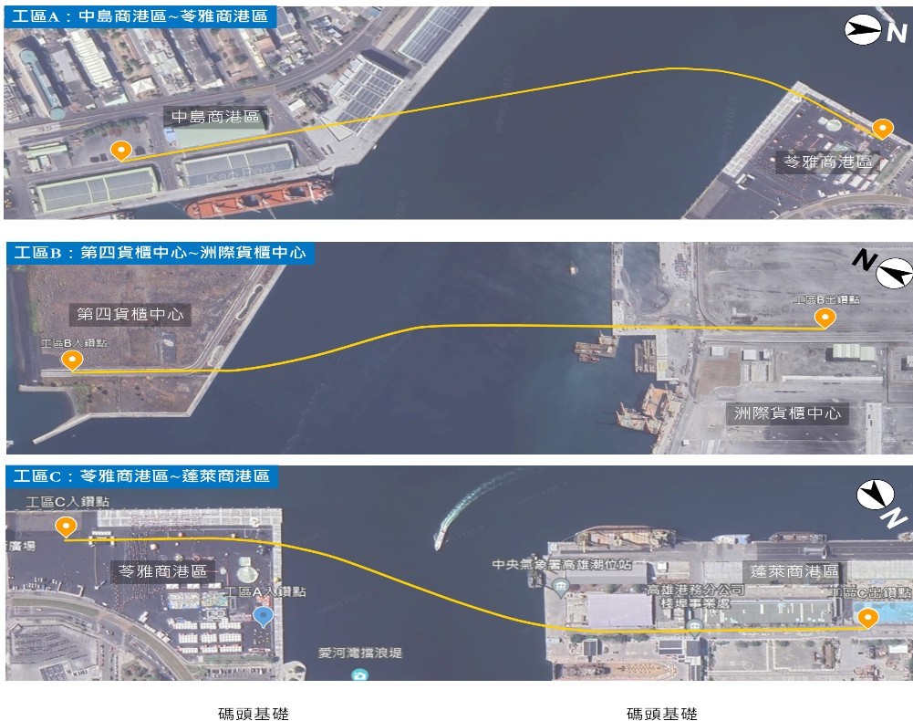 ▲海底潛鑽工法，佈設解決跨港區間光纖線路銜接問題 （記者李堂安翻攝）