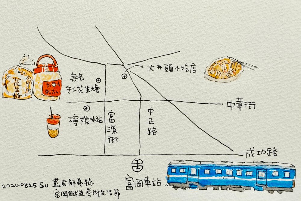 鐵道藝術節成桃園富岡驕傲 蘇俊賓手繪美食地圖挺店家 248 照片來源:蘇俊賓臉書