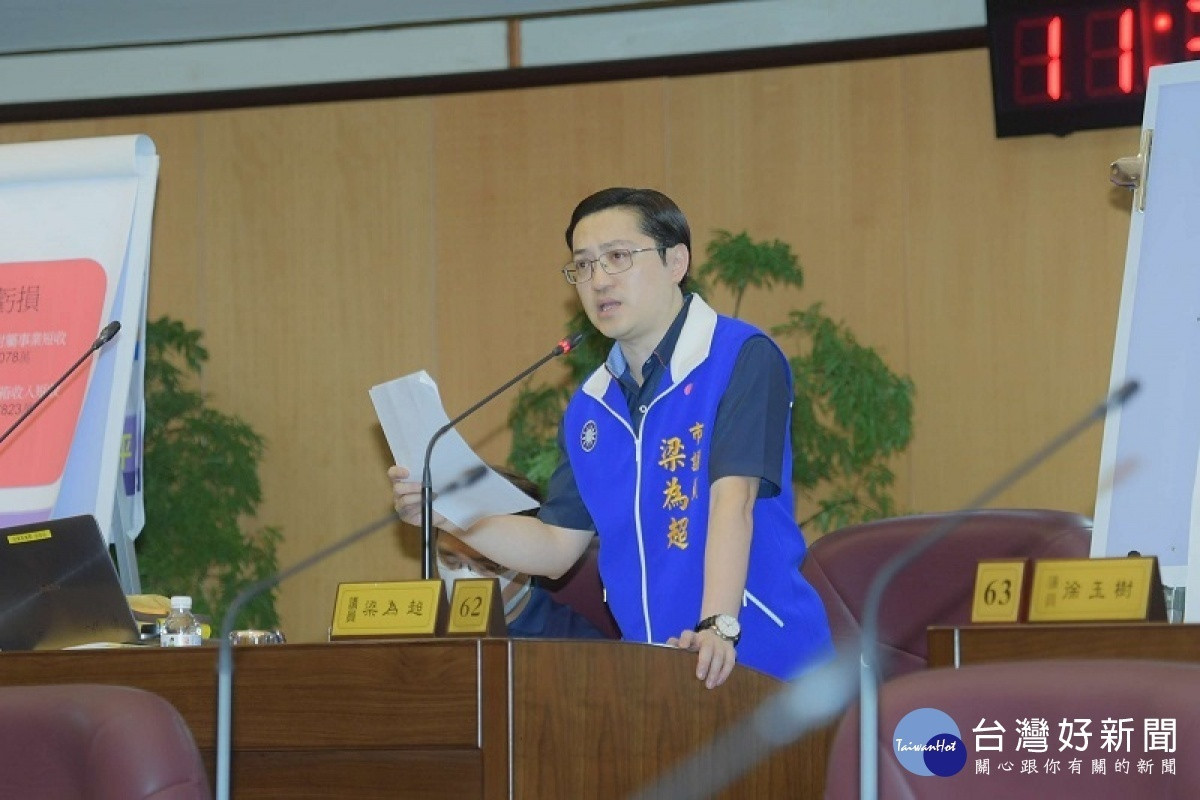 桃園市議會國民黨團副召集人梁為超。<br /><br />