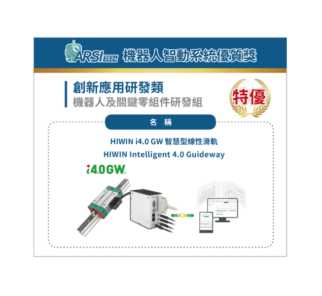 圖文:上銀科技榮獲ARSI機器人智動化系統優質獎。