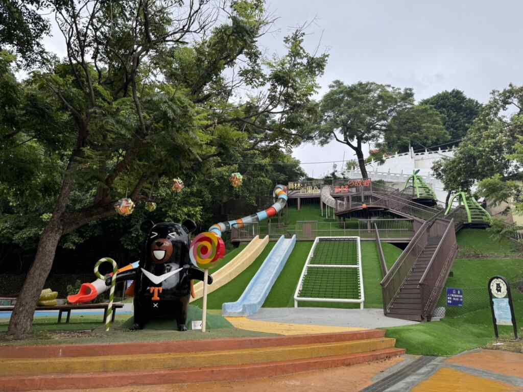 ▲百果山喔熊遊憩區優化工程也降低使用年齡規範至2到12歲,工程日前完工經安全檢驗後,將於9月1日重新開放。(參山處提供)