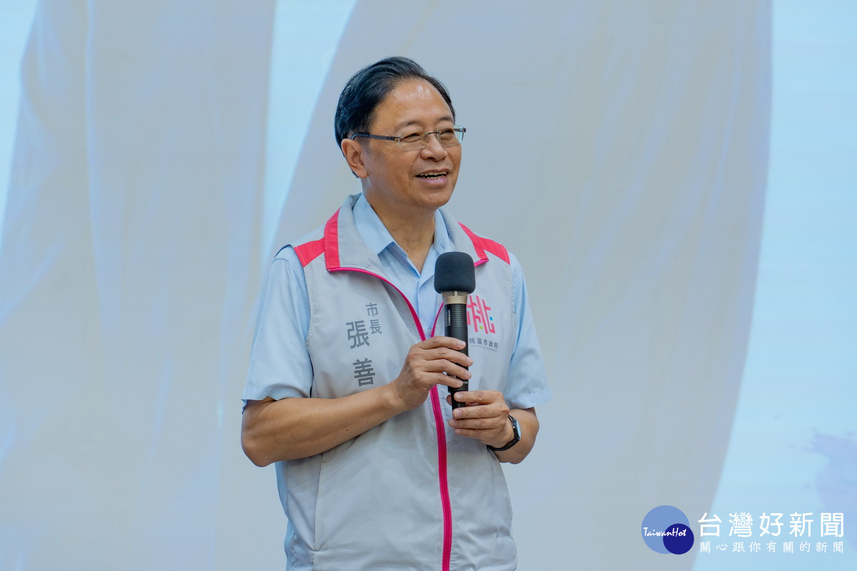 桃園市長張善政致詞勉勵桃園捷運公司新進人員。<br /><br /> 